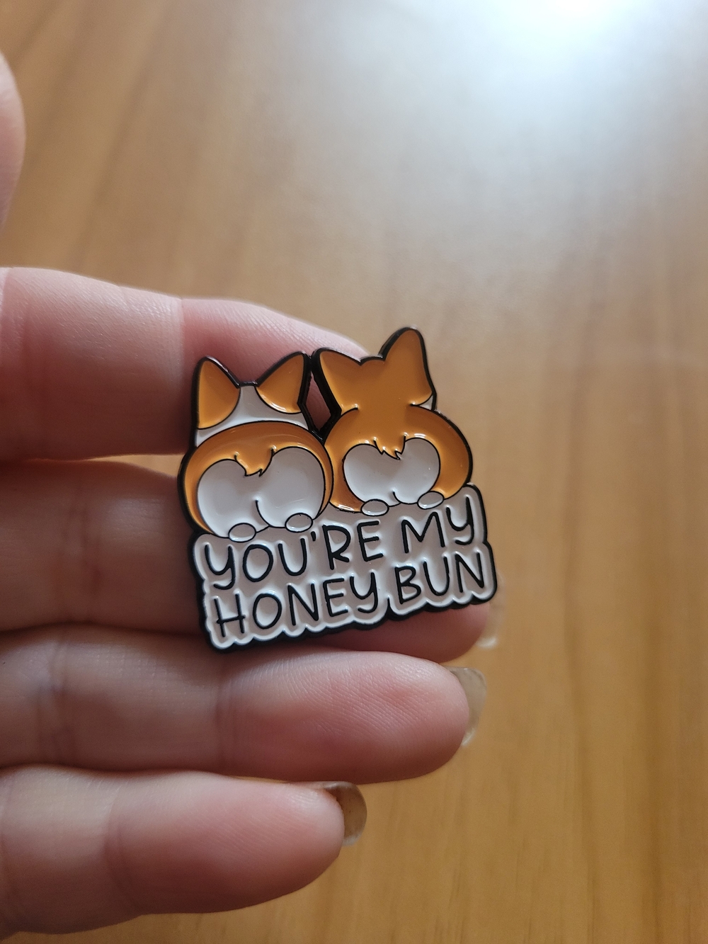 👻BUY 1 GET 1 FREE👻 You're My Honey Bun Enamel Pet Corgi Pin - Orange